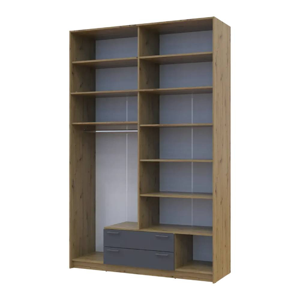 Шафа для одягу Doros Ронді з високою антресоллю Дуб Артизан/Графіт 4 ДСП 160х52х260 (DRS-011877) Львів - фото 4