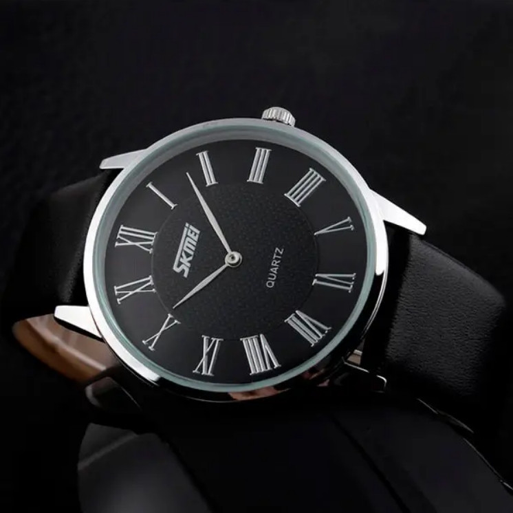 Мужские часы Skmei 9092 Rome (Черный с черным циферблатом) Киев - изображение 6