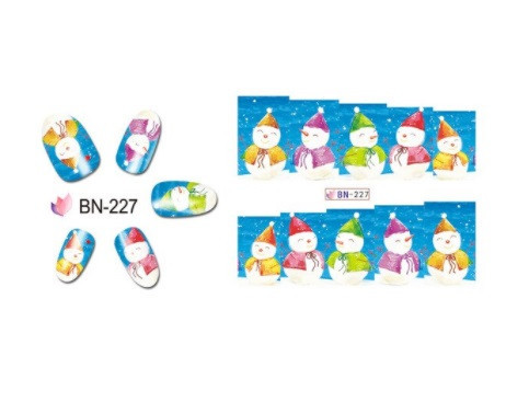 Наклейки на ногти снеговички, размер стикера 6*5см, инструкция по применению есть в описании Киев - изображение 1