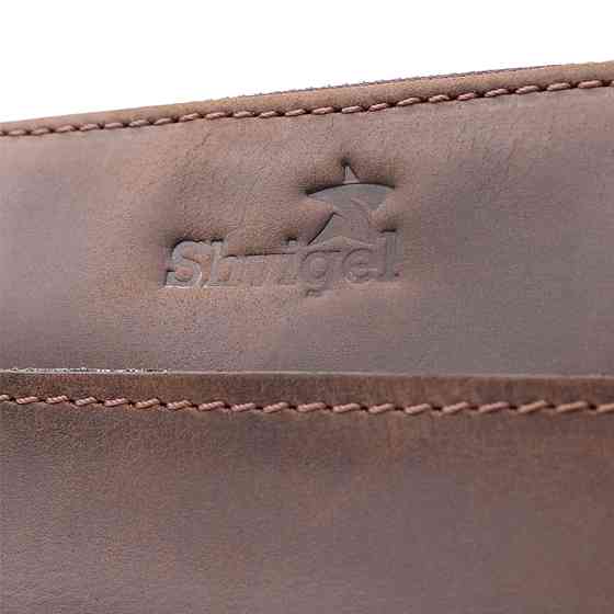 Чоловіча сумка через плече з вінтажної шкіри Shvigel 20866_1 Коричневий Київ