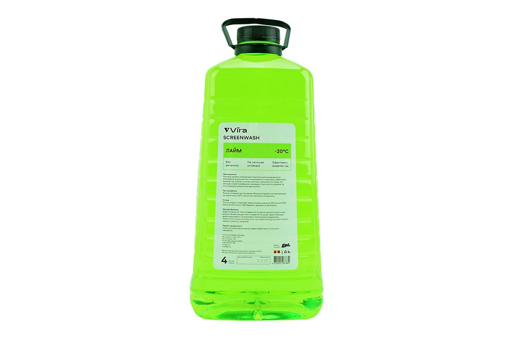 Рідина для очищення скла -20°С (в бачок омивача) "Лайм", зелена 4L Київ - фото 1