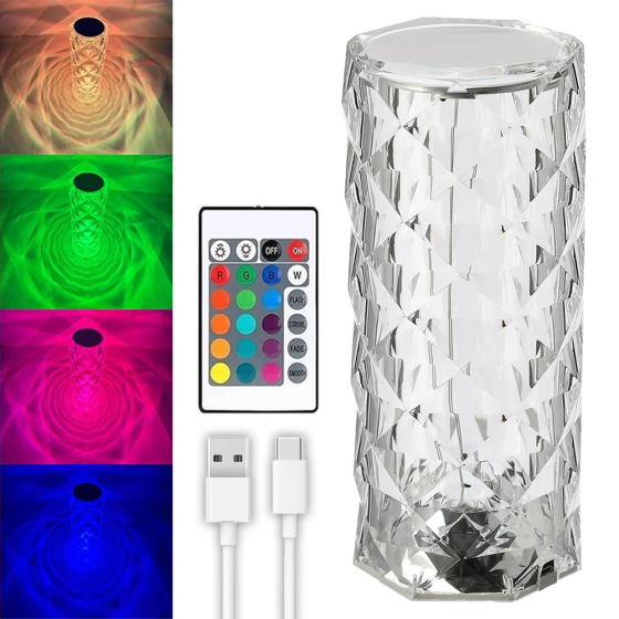 Настільна LED лампа з RGB та USB (21х9 см),Crystal Rose Ambience SBR Київ