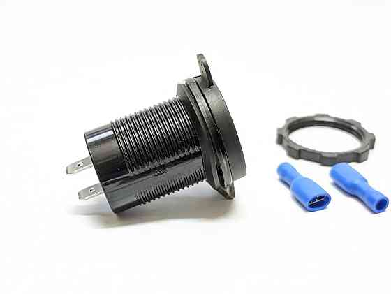 Гніздо прикурювача P11B USB QC 3,0 вольтметр/амперметр врізне з кришкою та синьою підсвіткою 12/24V Харків