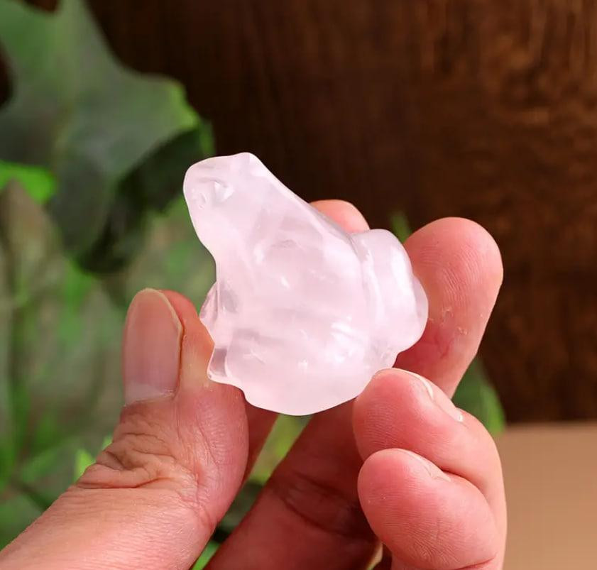 Жаба из натурального камня розового кварца 40 мм, сувенир из розового кварца, оберег из натурального Киев - изображение 1