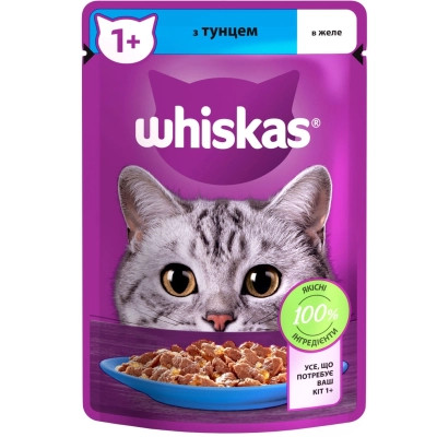 Влажный корм для кошек Whiskas Тунец в желе 85 г (5900951302381) Винница - изображение 1