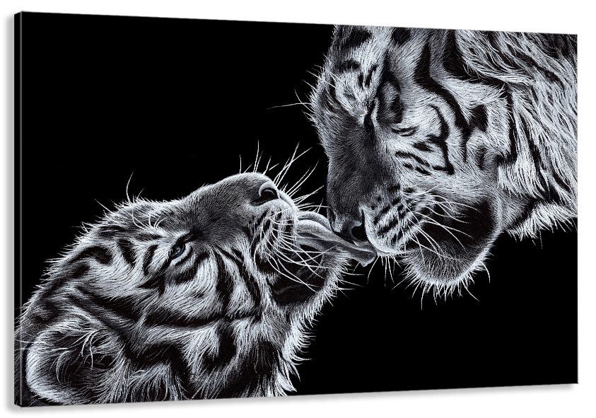 Картина холст у вітальню / спальню  Ніжність Тигрів   MLP_133  ( 60х30см ) 80x120 см Київ - фото 1