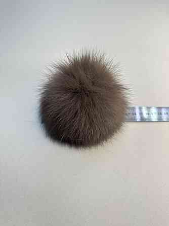 Помпони бубони хутряні песцеві на шапку 10-12см Коричневий Харків