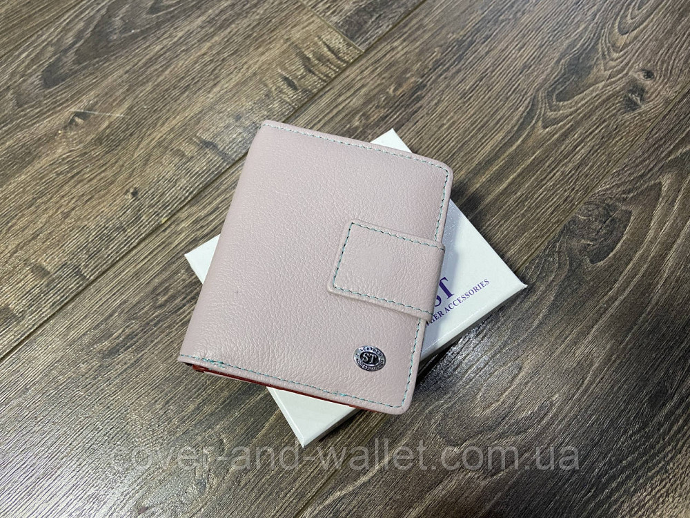 Маленький жіночий шкіряний гаманець світло-рожевого кольору на магнітній фіксації ST 259 Київ - фото 4