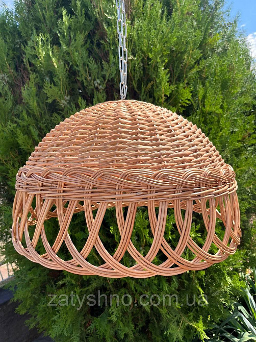 Люстра круглая из лозы 50 см Киев - изображение 7