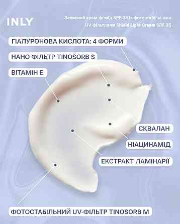 Защитный крем-флюид для лица Shield Light Cream SPF 35 INLY 50 мл Киев
