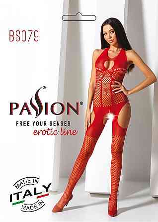 Бодістокінг з імітацією панчох Passion BS079 red Sex Aura Київ