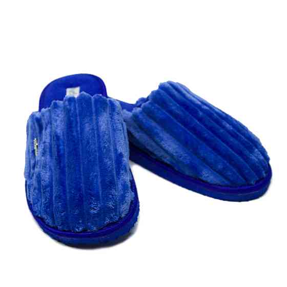 Капці чоловічі сині великий вельвет закритий носок ЕЛЕКТРИК Одеса