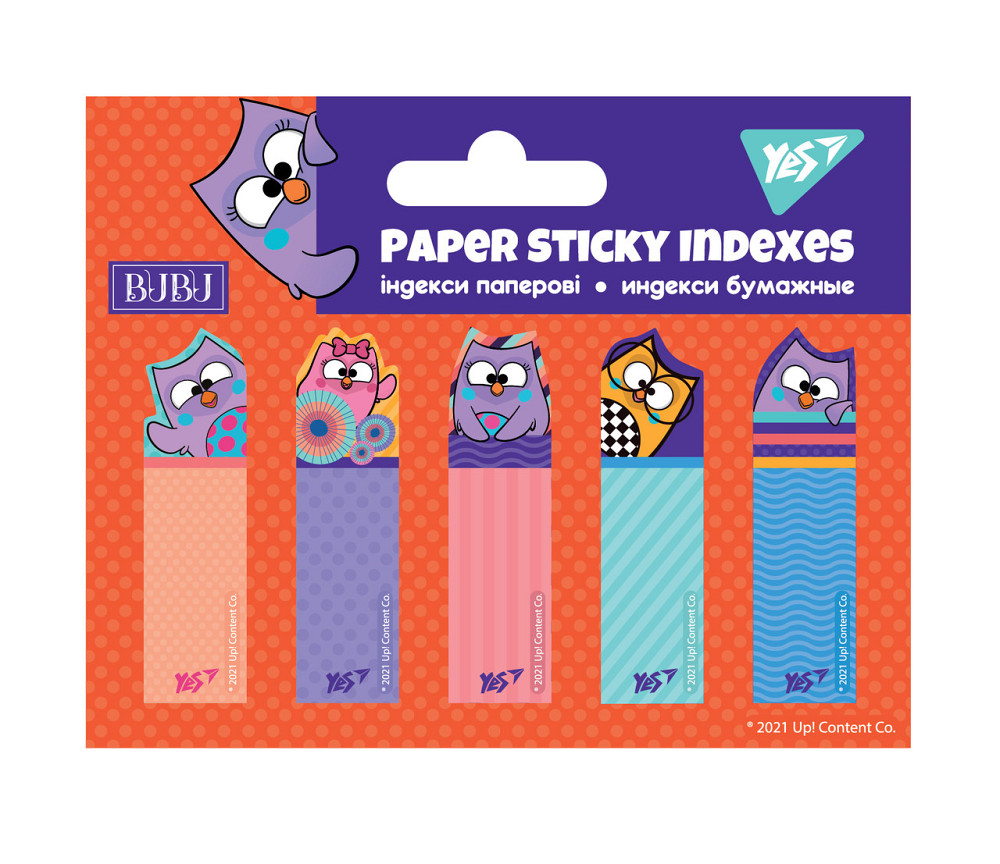 Індекси паперові "Yes" Bubu 5*20 арк. 100 шт, 170268, шт Київ - фото 1