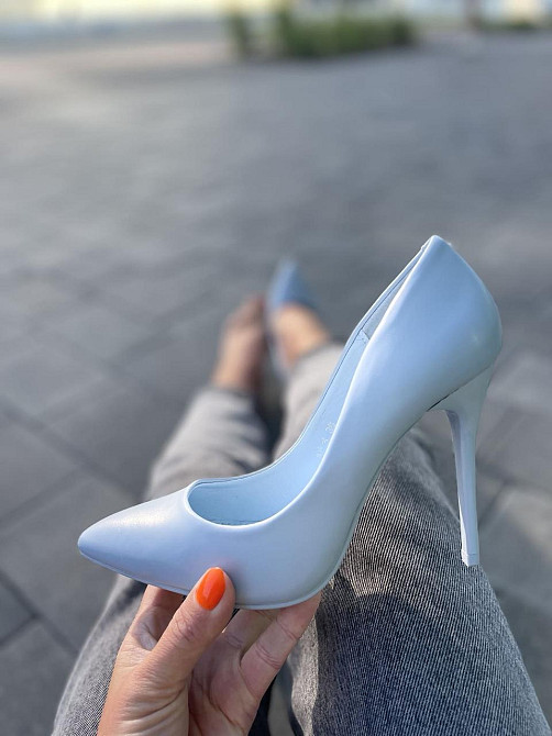 Comer Туфлі жіночі COMER блакитні екошкіра каблук 11 см 36р.-23.5см. (AH-4 4961) Коломия - фото 1