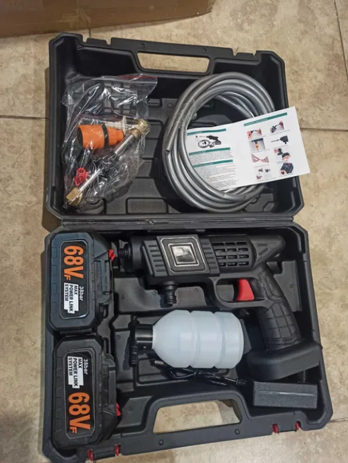 Автомийка високого тиску Cleaning Gun 68V + 2 акумулятори + кейс Вінниця - фото 9