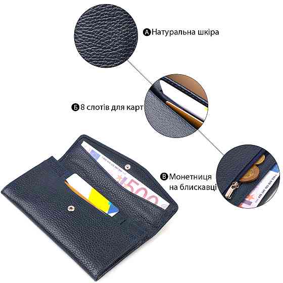 Удобное женское портмоне из натуральной кожи флотар CANPELLINI 21702 Синее Киев