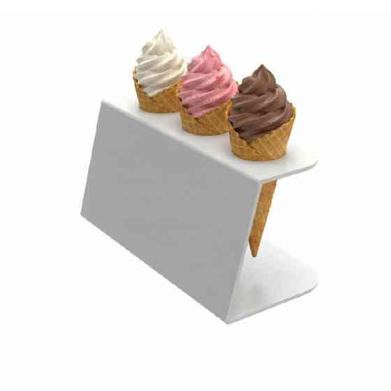 Підставка EKOSTAR для вафельного ріжка на 3шт. Біла Київ