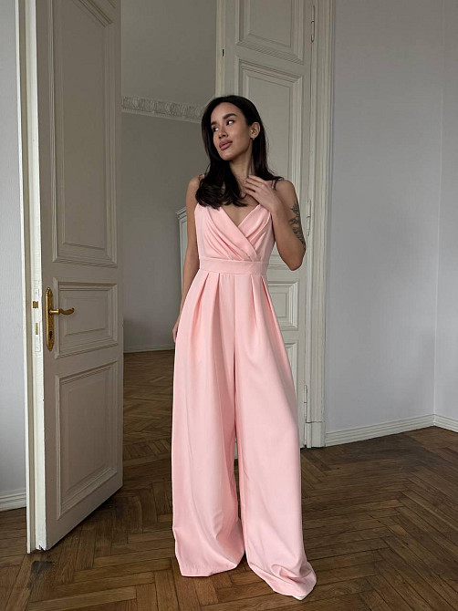 Жіночий стильний елегантний комбінезон костюм преміум'якості Персик, 42 Одеса - фото 4