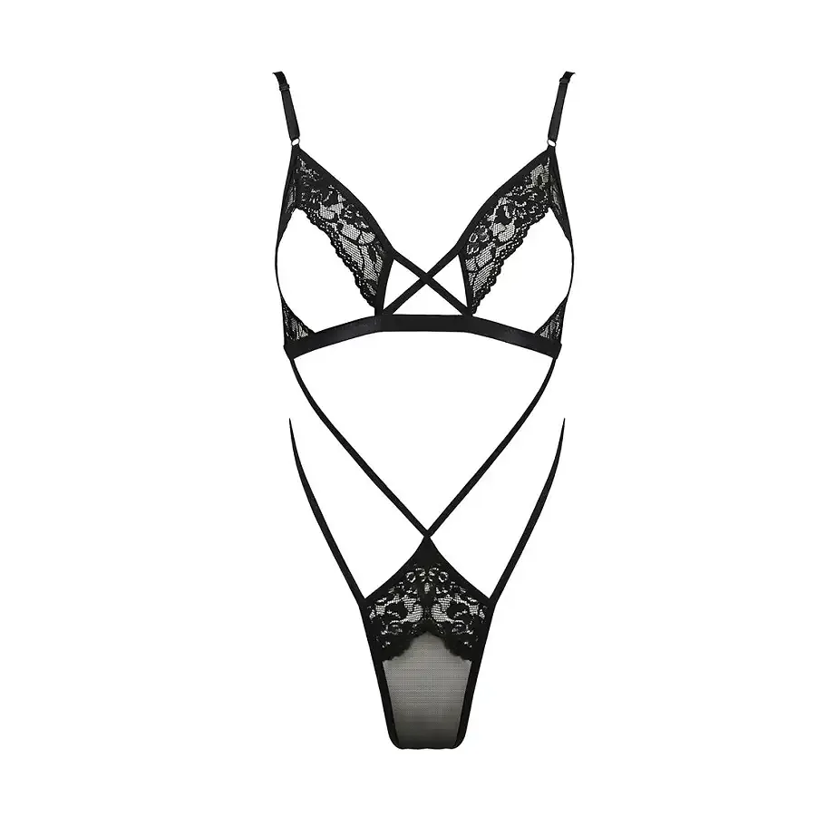 Боді монокіні з відкритими грудьми Passion DIABOLINA BODY L/XL, black Львів - фото 3
