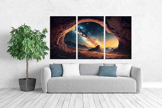 Модульная картина в гостиную / спальню  Зоряний шлях    ART-135_3A 70х130 см Киев