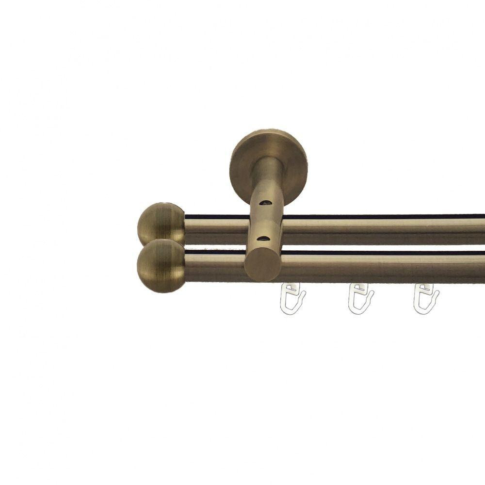 Карниз Orvit Куля Болонь металевий дворядний реверсивний профільна труба  Антик 19\19 мм 300 см (7219353) Львов - изображение 1