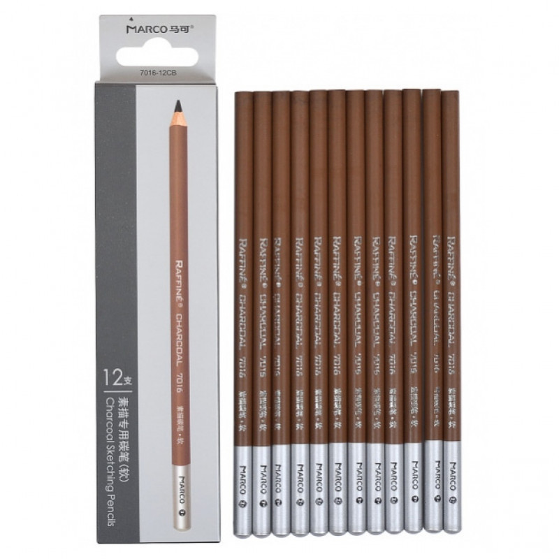 Олівці кольорові "Marco" "Raffine" 12кол 7016-12CB вугільні колір- сірий, шт Київ - фото 1