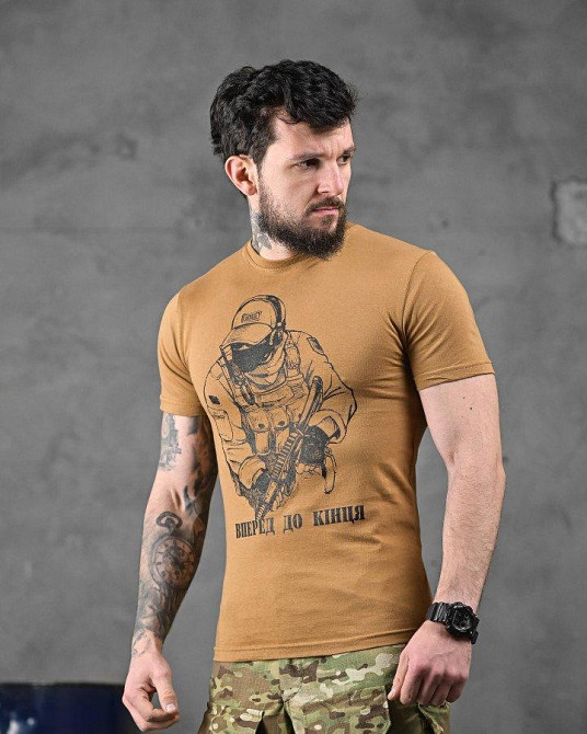 Хлопкова мілітарі футболка тактика кайот ДЛ6350 Одесса - изображение 2