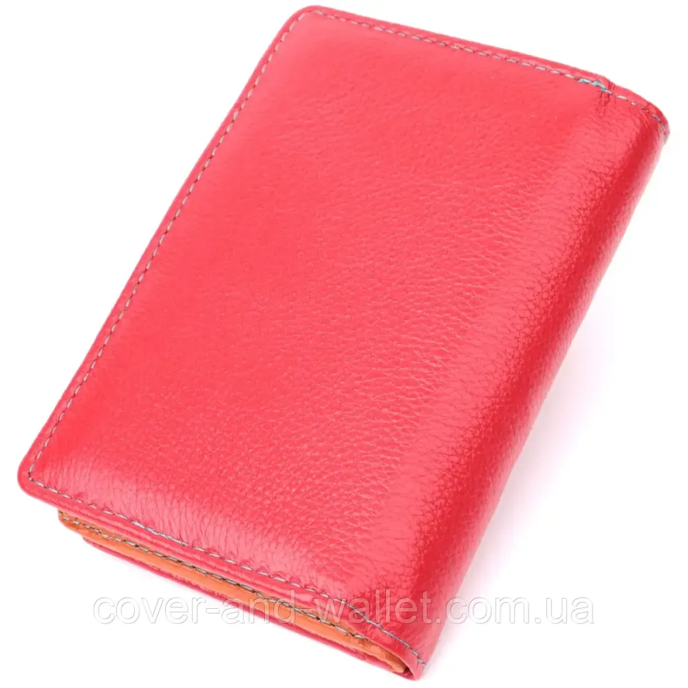 Женский кошелек красного цвета среднего размера с магнитной застежкой ST Leather Киев - изображение 2