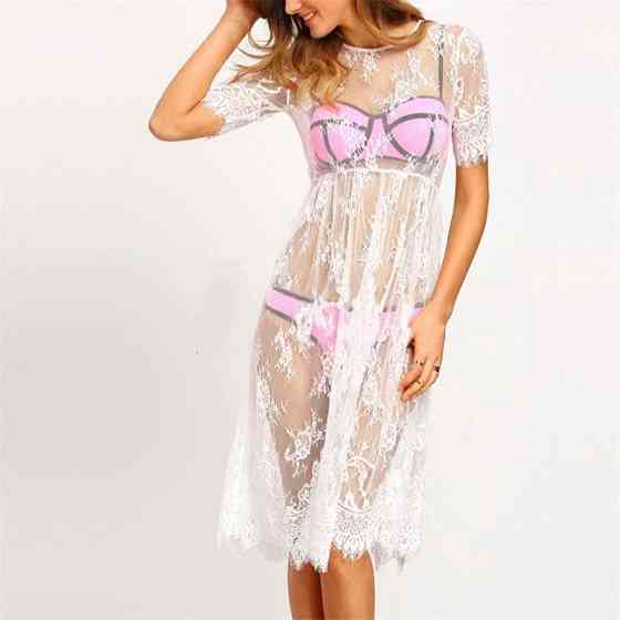 Накидка для пляжа из кружева белый Киев