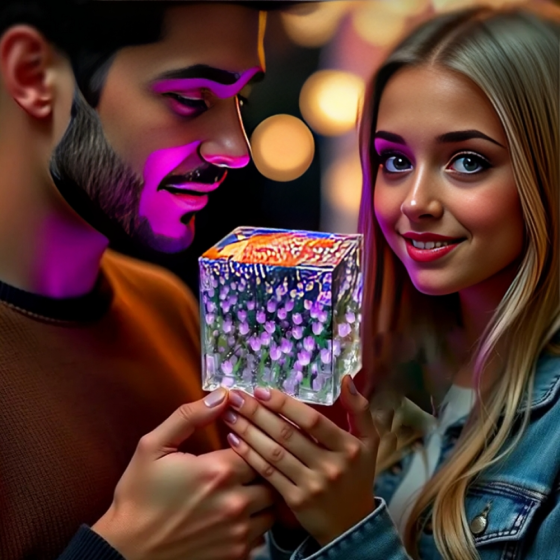 Ночник Бесконечные тюльпаны (10×10см, 20 тюльпанов), от батареек, Фиолетовый / Набор Сделай сам Киев