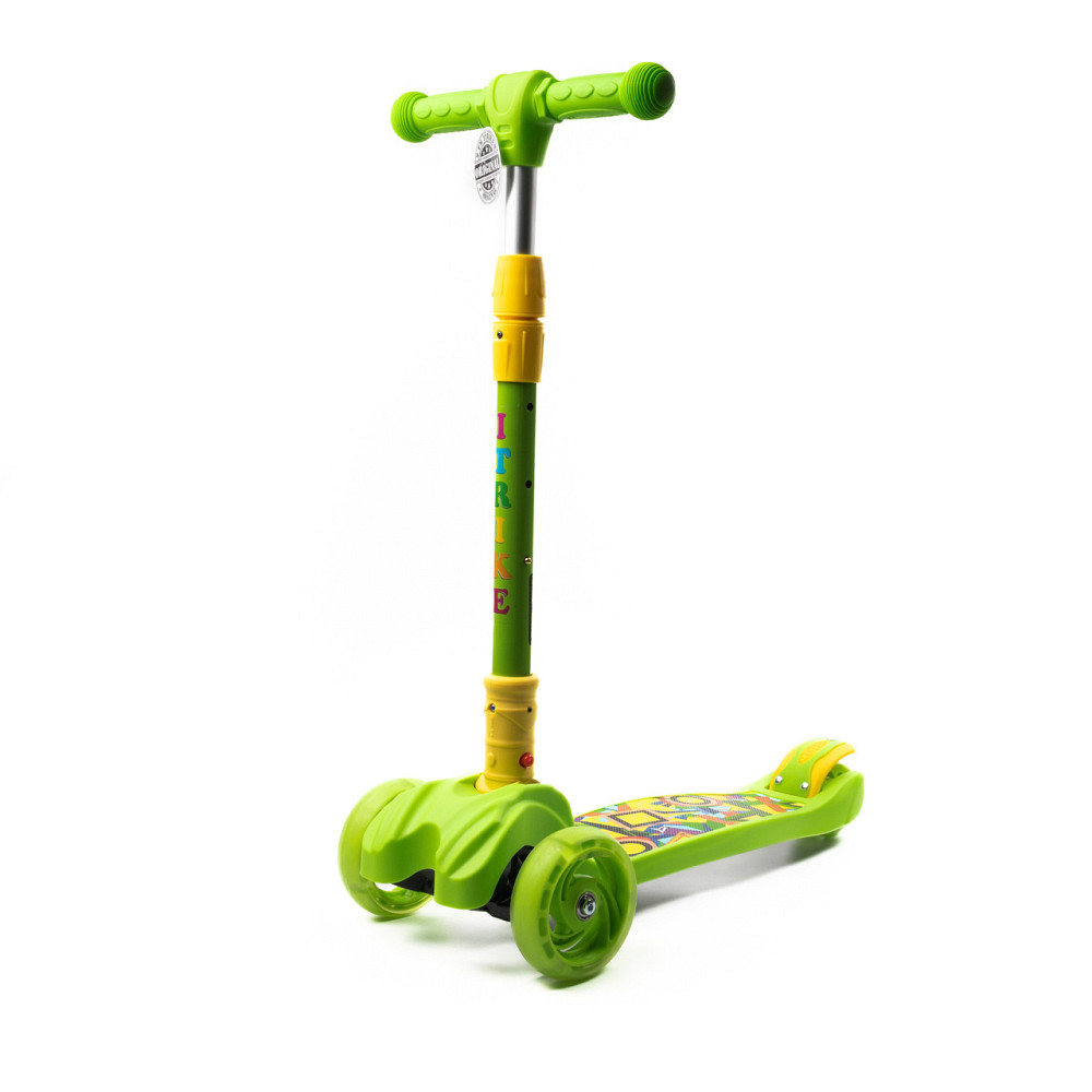 Самокат детский трехколесный складной iTrike Maxi JR 3-060-11-GR с подсветкой колес Салатовый Каменец-Подольский - изображение 3
