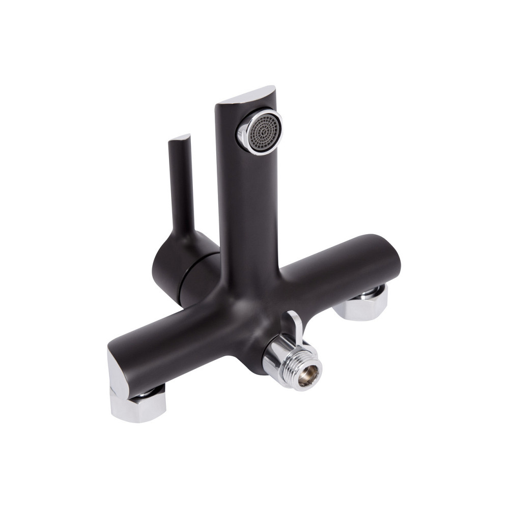 Змішувач для ванни Qtap Grand (з душовим гарнітуром) QTGRABCR006 Chrome/Black Київ - фото 9