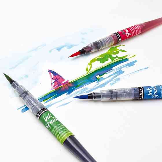 Ручка-пензель з чорнилом Sennelier Ink Brush, Кобальт фіолетовий відтінок (Cobalt Violet Hue) Київ