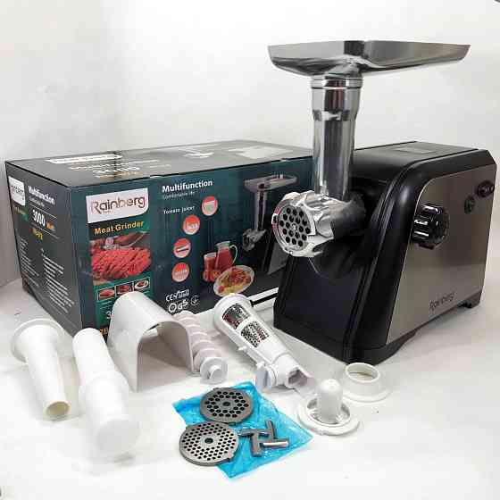 М'ясорубка електрична шнекова з реверсом Rainberg RB-672 3000W, Потужна компактна м'ясорубка для дому SF-24 Івано-Франківськ