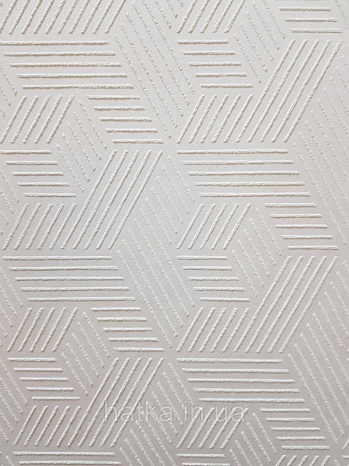 Шпалери під фарбування вінілові на флізеліні Sintra Paint by 1.06x25 м смуги фігури ромби білі 541159 Київ - фото 1