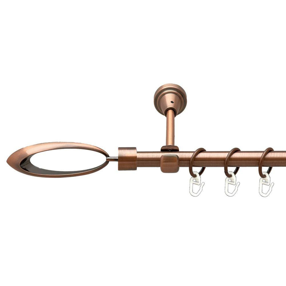 Карниз Orvit Венеція металевий однорядний відкритий гладка труба кільце металеве Мідь 16 мм 120 см (00-00019265) Львів - фото 1