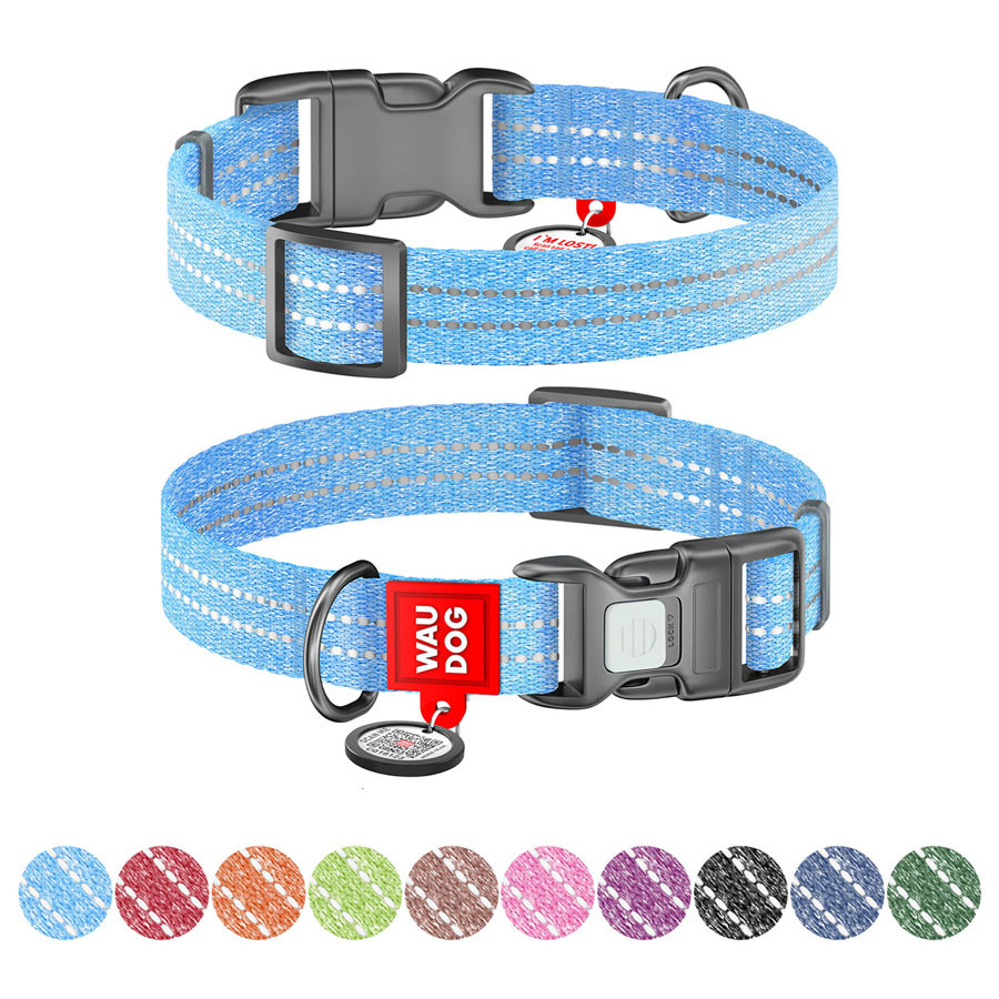 Нашийник WAUDOG Re-cotton з QR паспортом, відновлена бавовна, пластикова пряжка (ширина 20 мм, Коломыя - изображение 1