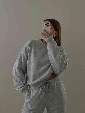 Жіночий стильний повсякденний спортивний костюм із світшотом та штанами палаццо трьохнитка на флісі + рібана Одеса