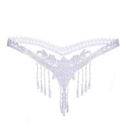 Стрінги з бусами еротичні універсальний білий Київ