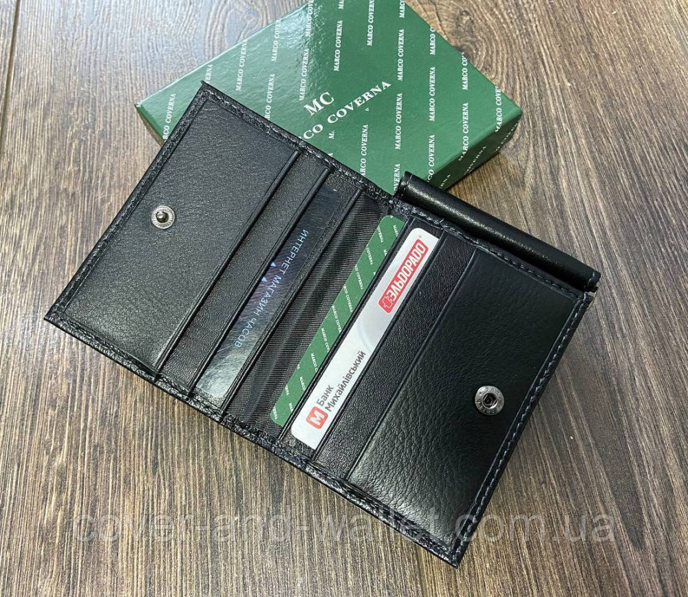 Шкіряний гаманець затискач для купюр і карток Marco Coverna Київ - фото 4