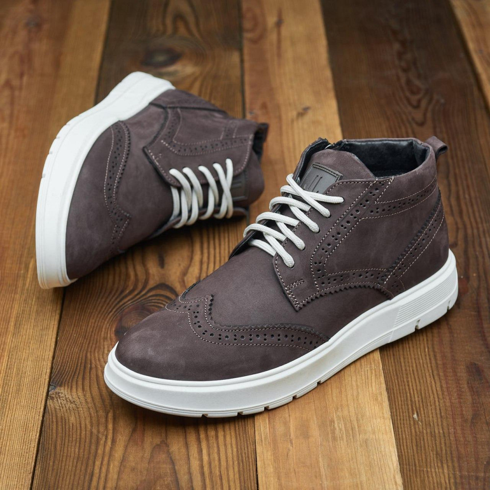 Чоловічі зимові стильні черевики з натуральної шкіри та теплого хутра 25026 Харків - фото 8