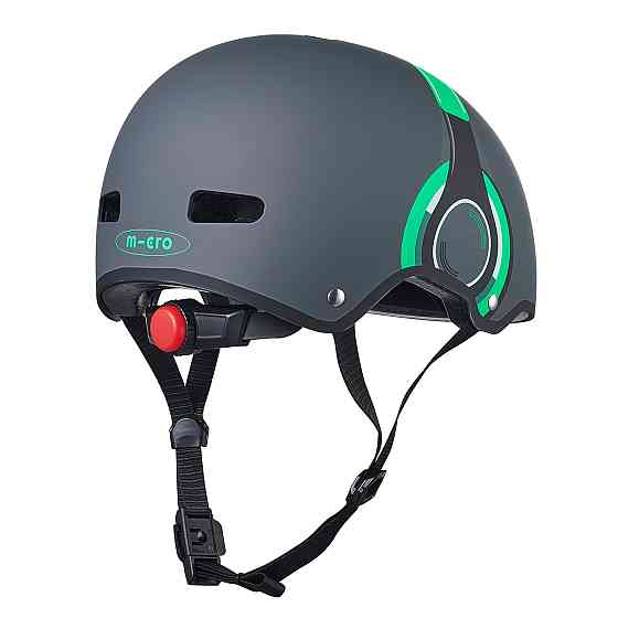 Захисний шолом Micro - Зелений з малюнком навушників Дніпро