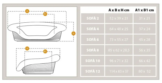 Лежанка - диван для собак і кішок Ferplast Sofa' (Ферпласт Софа) 64 x 48 x h 25 cm - SOFA’ 4, Сірий Запоріжжя