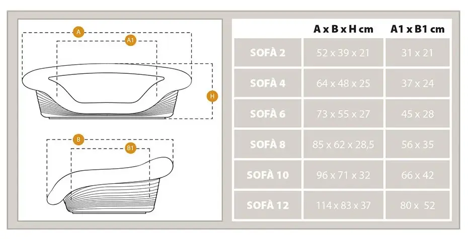 Лежанка - диван для собак і кішок Ferplast Sofa' (Ферпласт Софа) 64 x 48 x h 25 cm - SOFA’ 4, Сірий Запоріжжя - фото 2