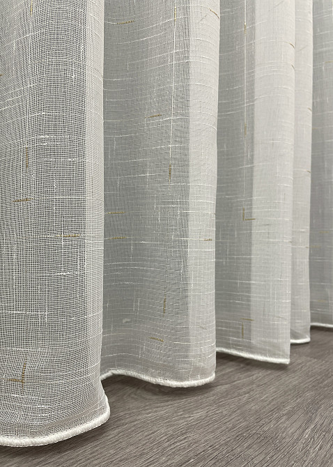 Тюль льон, колекція "Івонна" колір молочний з золотистим вкрапленням 1211т Київ - фото 16