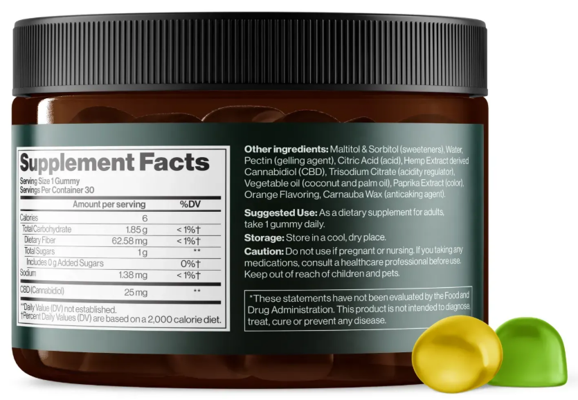 СБД жевательный Mind Shi CBD Gummies Full Spectrum 750 mg 30 конфет яблоко лимон Київ - фото 3