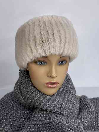 Меховая повязка на голову Пудровый Харьков
