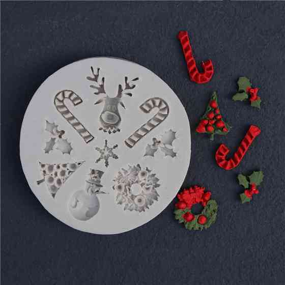 Молд новогодний универсальный 82 мм серый Киев