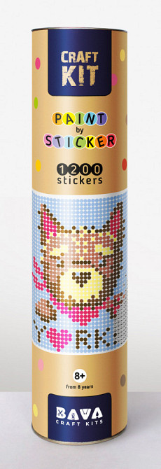 Картина по номерам стикерами в тубусе 