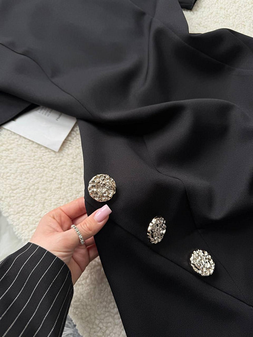 Жіноче базове мініплаття з декоративними ґудзиками креп костюмка Чорний, 46/48 Одеса - фото 4